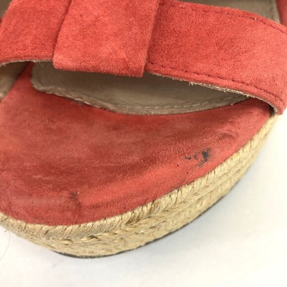 UGG Tawnie Wedge-Women 7.5-Coral Pink Leather-Espadrille Sandal 1000404 -F29011L - Picture 5 of 10